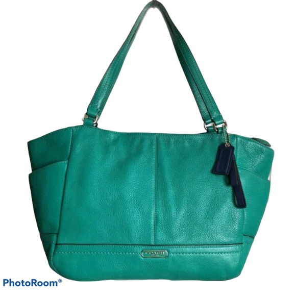 Coach Handbags - Coach Park Leather Carrie Tote in Teal